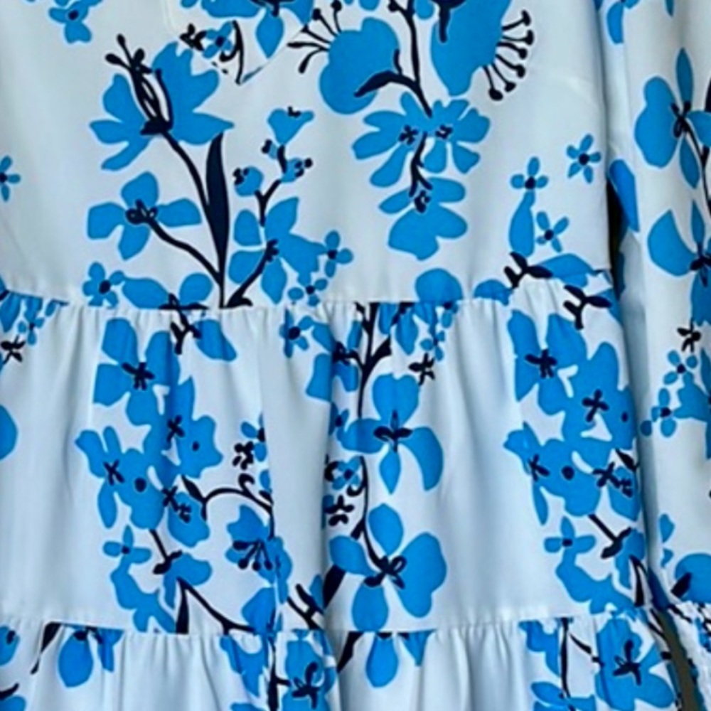 Sail to Sable Blue and White Floral Dress - Picture 5 of 6